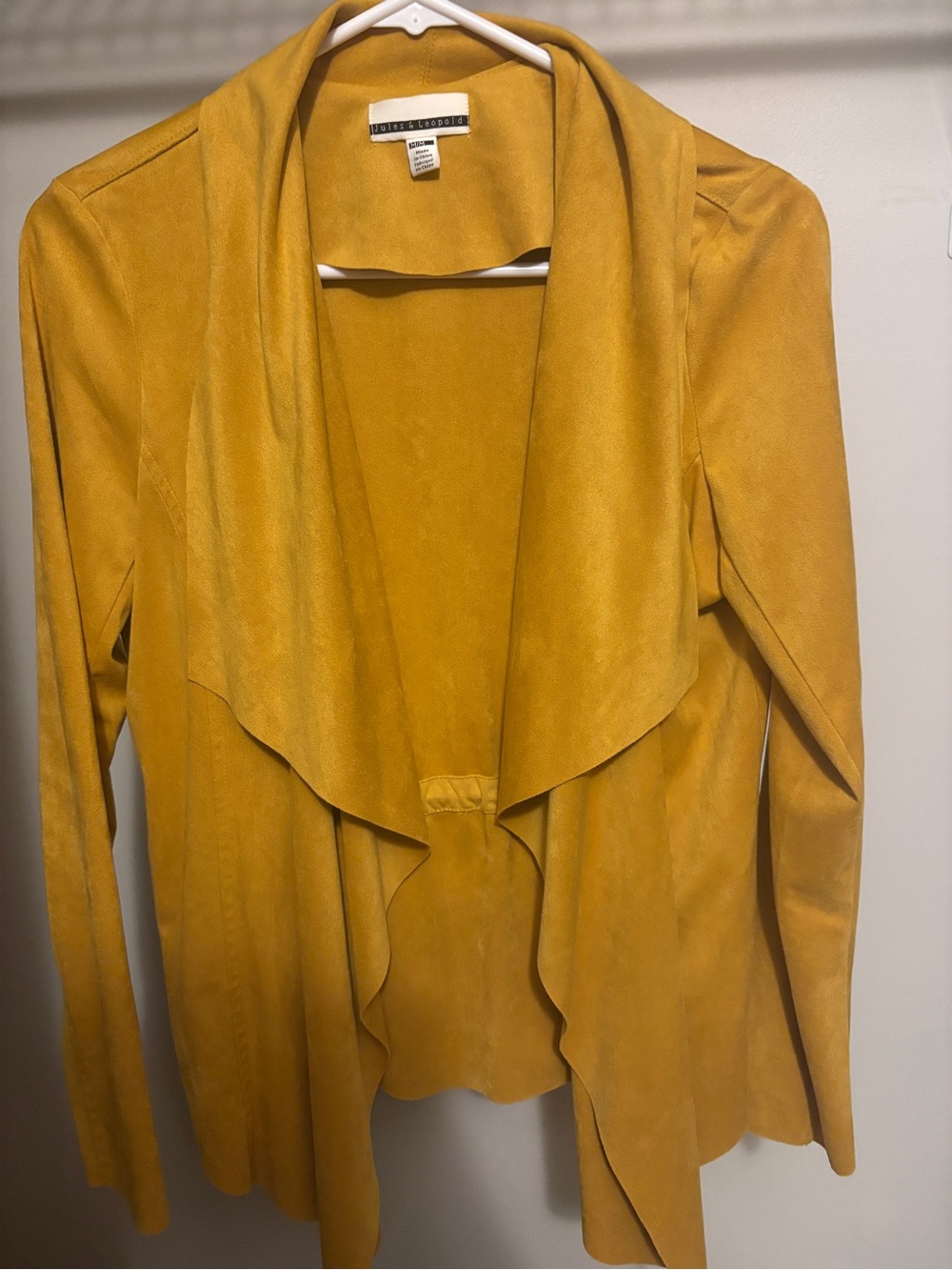 Jules & Leopold Golden Yellow Draped Open-Front Jacket